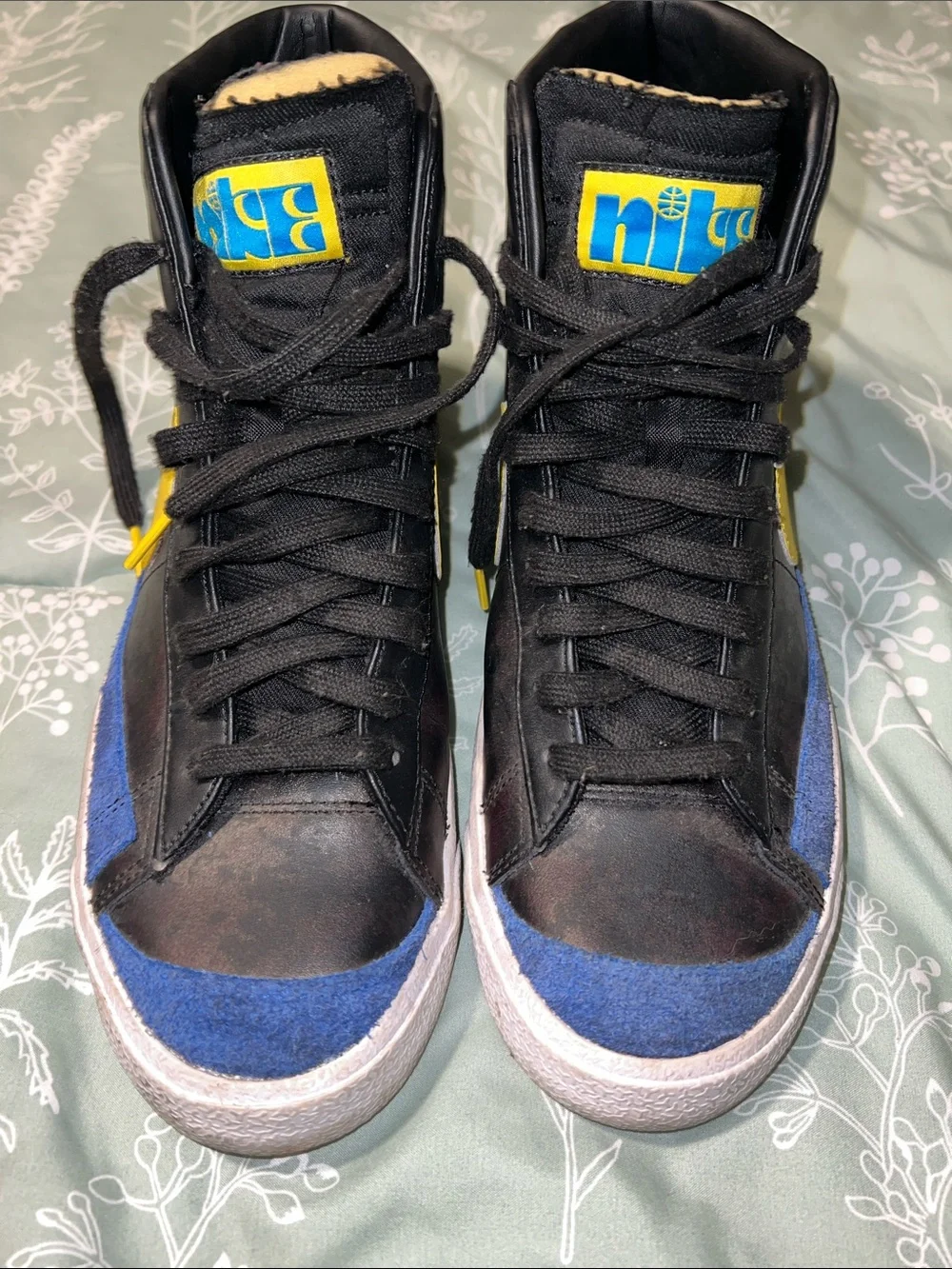 Nike Blazers Men’s Black, Yellow and Blue High-Top Sneakers